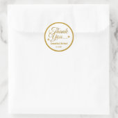 Elegant Gold Vielen Dank Gastgeschenk Hochzeit Runder Aufkleber (Tasche)