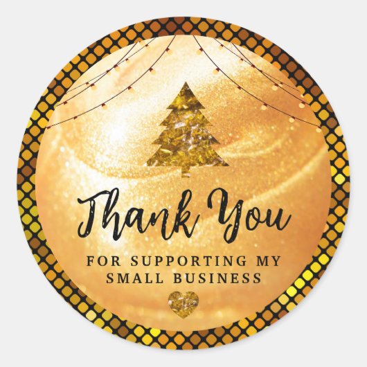 Elegant Gold Vielen Dank | Glitzer und Perl Runder Aufkleber (Vorderseite)