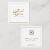 Elegant Gold Vielen Dank Logo Werbecode Rabattkarte (Vorne/Hinten)