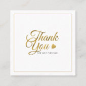 Elegant Gold Vielen Dank Logo Werbecode Rabattkarte (Vorderseite)