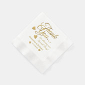 Elegant Gold Vielen Dank Personalisierte Hochzeit Serviette (Ecke)