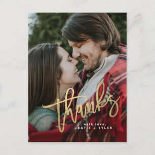 Elegant Gold Vielen Dank Postkarte