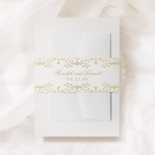 Elegant Gold Vintag Glamour Wedding Monogram Einladungsbanderole