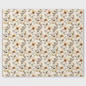 Elegant Gold Vintage Flowers Geschenkpapier (Flach)