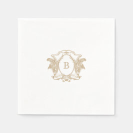 Elegant Gold Wappen Monogram Wedding Napkin Serviette