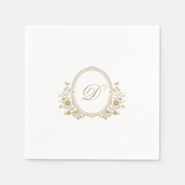 Elegant Gold Wappen Monogram Wedding Napkin Serviette