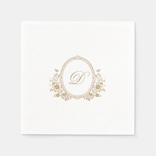 Elegant Gold Wappen Monogram Wedding Napkin Serviette (Vorderseite)