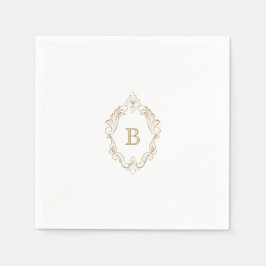 Elegant Gold Wappen Monogram Wedding Napkin Serviette