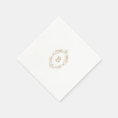 Elegant Gold Wappen Monogram Wedding Napkin Serviette (Ecke)