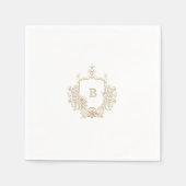 Elegant Gold Wappen Monogram Wedding Napkin Serviette (Vorderseite)
