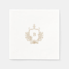Elegant Gold Wappen Monogram Wedding Napkin Serviette