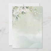 Elegant Gold Watercolor Green Quinceñera Einladung (Rückseite)