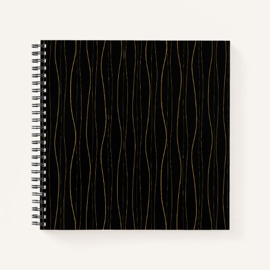 Elegant Gold Wavy Lines Pattern Notizblock (Vorderseite)