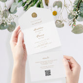 Elegant Gold Wax Seal and Send Wedding All In One Einladung