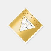Elegant Gold Wedding Cocktail Napkin Serviette (Ecke)