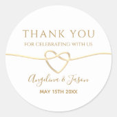 Elegant Gold Wedding Dankeschön Sticker (Vorderseite)