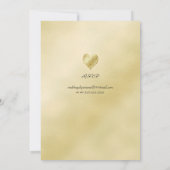 Elegant Gold Wedding Hearts Einladung (Rückseite)