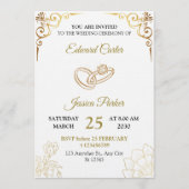Elegant Gold Wedding Invitation Template Card Einladung (Vorderseite)