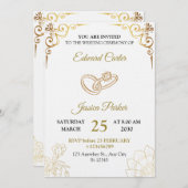 Elegant Gold Wedding Invitation Template Card Einladung (Vorne/Hinten)