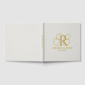 Elegant Gold Wedding Monogram Gästebuch (Voll)