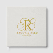 Elegant Gold Wedding Monogram Gästebuch (Vorderseite)