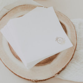 Elegant Gold Wedding Monogram Serviette