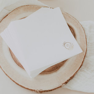 Elegant Gold Wedding Monogram Serviette