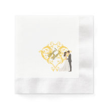 Elegant Gold Wedding Napkin mit BridePaper Napkin