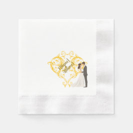 Elegant Gold Wedding Napkin mit BridePaper Napkin Serviette