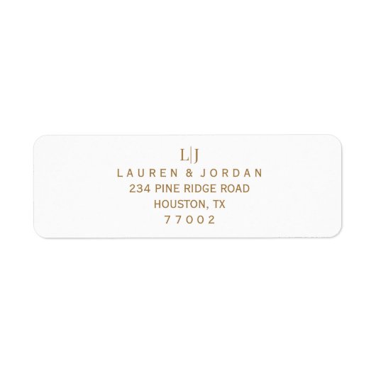 Elegant Gold Wedding Return Address Labels (Vorne)
