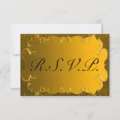 Elegant Gold Wedding RSVP Karte (Vorderseite)