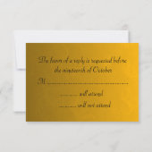 Elegant Gold Wedding RSVP Karte (Rückseite)