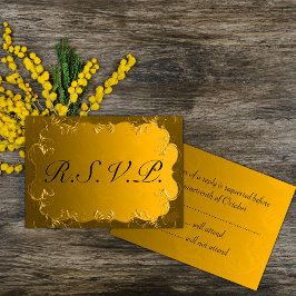 Elegant Gold Wedding RSVP Karte
