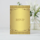 Elegant Gold Wedding RSVP Karte (Stehend Vorderseite)