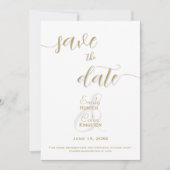 Elegant Gold Wedding Save the Date (Vorderseite)