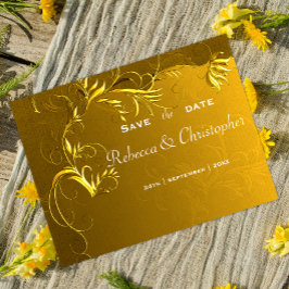 Elegant Gold Wedding Save the Date Ankündigungspostkarte
