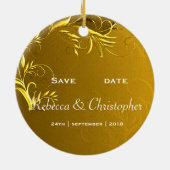 Elegant Gold Wedding Save the Date Keramik Ornament (Hinten)