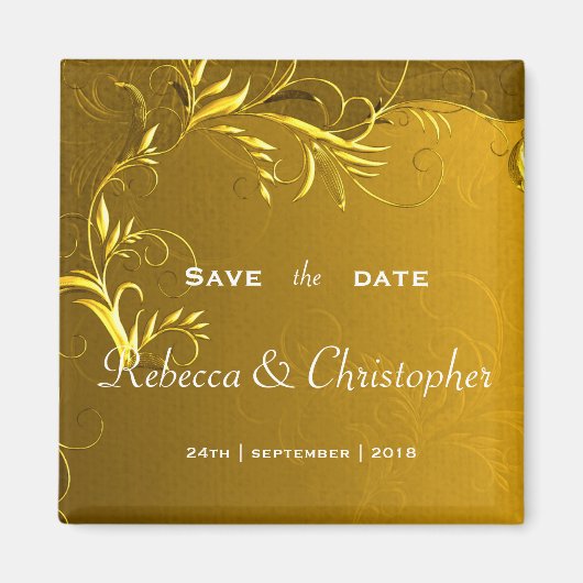 Elegant Gold Wedding Save the Date Magnet (Vorne)