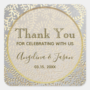 Elegant Gold Wedding Vielen Dank für Ihr Interesse Quadratischer Aufkleber