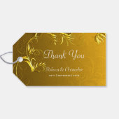 Elegant Gold Wedding Vielen Dank Geschenkanhänger (Rückseite Horizontal)