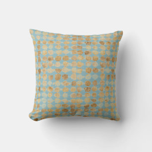 Elegant, Gold weich Blau Punkte Muster Kissen