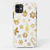Elegant Gold Weihnachts Print iPhone Case (Rückseite)