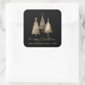 Elegant Gold Weihnachtsbaum Frohe Weihnachten Quadratischer Aufkleber (Tasche)