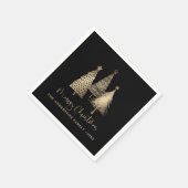 Elegant Gold Weihnachtsbaum Frohe Weihnachten Serviette (Ecke)