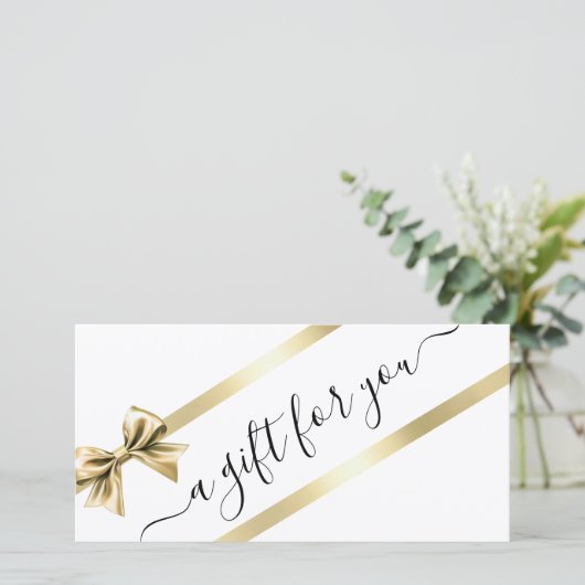 ELEGANT, GOLD, WEISS, RIBBON-GESCHÄFTSBESCHEINIGUN (Stehend Vorderseite)