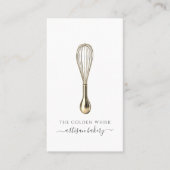 Elegant Gold Whisk Baker Bakery Chef Caterer Visitenkarte (Vorderseite)