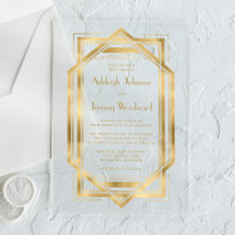 Elegant Gold White 1920er Deko Frame Wedding