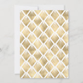 Elegant Gold White 1920er Deko Frame Wedding Einladung (Rückseite)