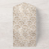 Elegant Gold White Chic Damask All In One Einladung (Außenbereich)