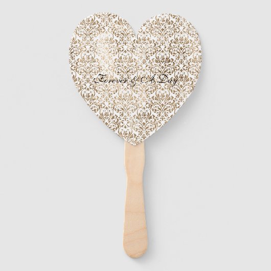 Elegant Gold White Chic Damask Fächer (Vorderseite)